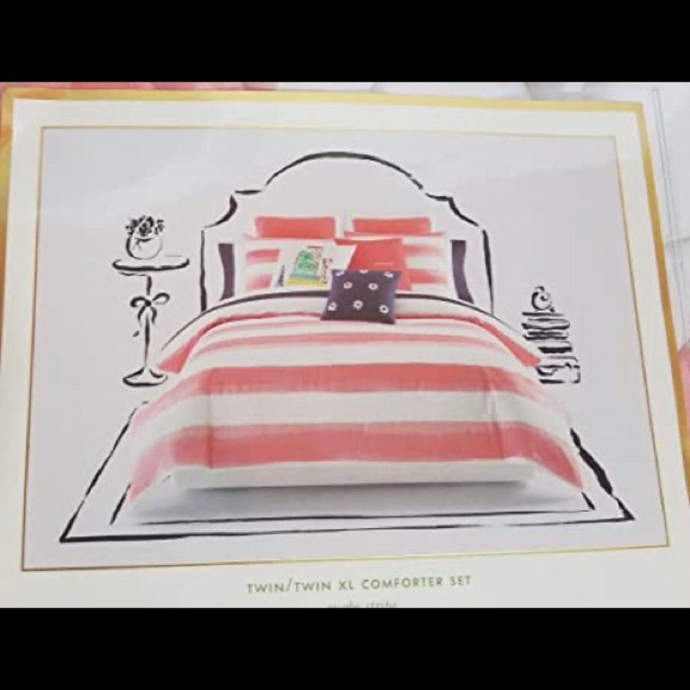 Pink Kate Spade Rugby Stripe Comforter 💖